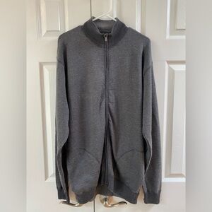 BUGATCHI‎ Charcoal Gray 100% Merino Wool Full Zip Cardigan with Pockets Size XXL